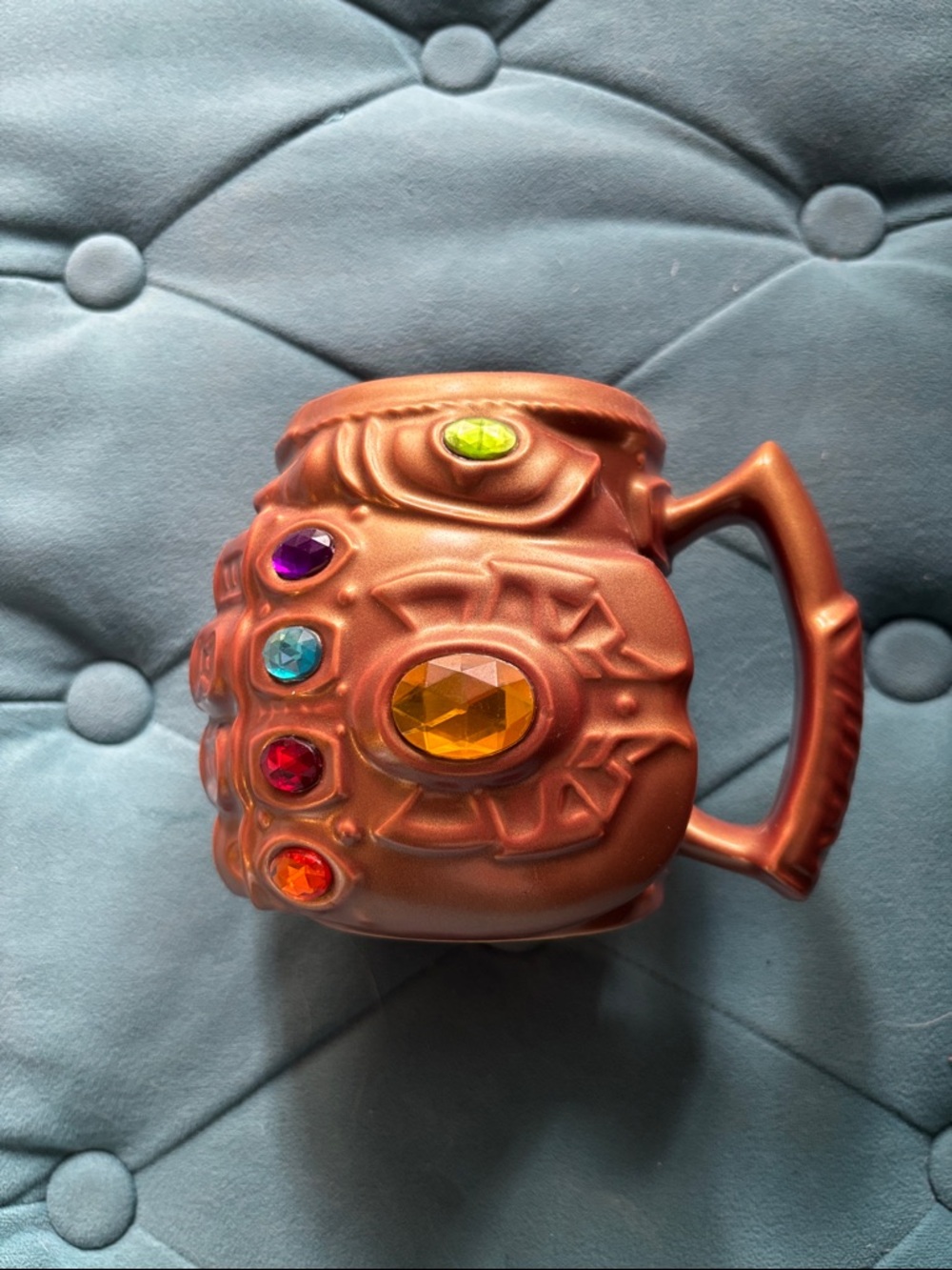 Disney Marvel Avengers Copper-Tone Gauntlet Mug with Multicolor Gem Accents